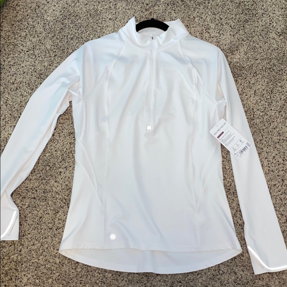 White athleta half zip , never worn
